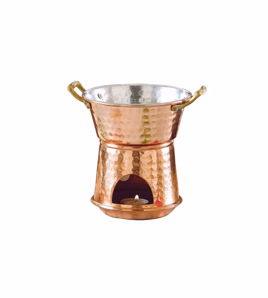 Fornellino Bagna Cauda Rame Cm 14 H 17 L 0,8