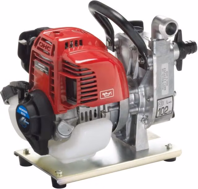 Elettropompa Honda WX10 a motore 4 tempi da 1 CV, portata 7200 l/h e mandata massima 37 m, colore rosso