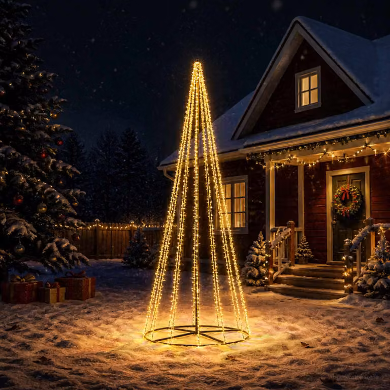 vidaXL Albero di Natale LED 385 cm 2460 LED Bianco caldo Acciaio Nero