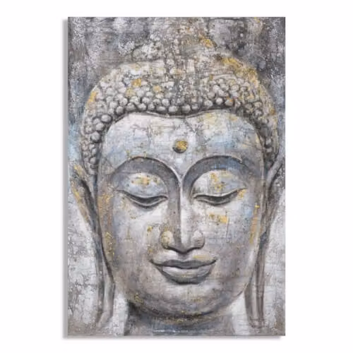 Quadri Moderni DIPINTO SU TELA FACE BUDDHA LIGHT -A- CM 80X3X120 Mauro Ferretti