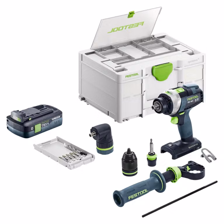 Set base Festool TPC 18/4 - Avvitatore a percussione a batteria 18 V 75 Nm Brushless + 1x batteria 4,0 Ah + Systainer - senza caricabatterie