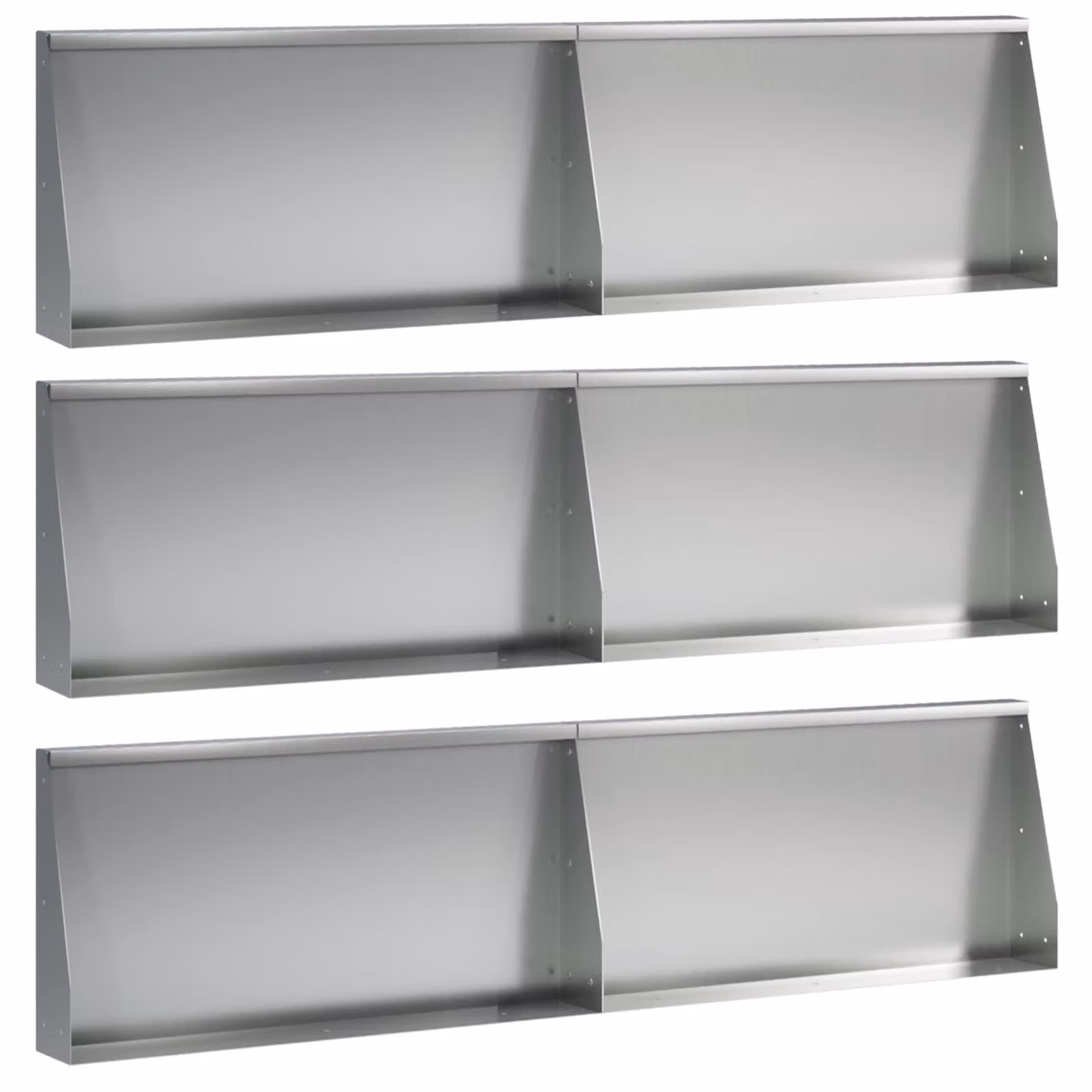 Set di 6 muretti di contenimento per giardinaggio vidaXL in acciaio zincato argento, L: 80 cm, H: 12 cm, P: 40 cm