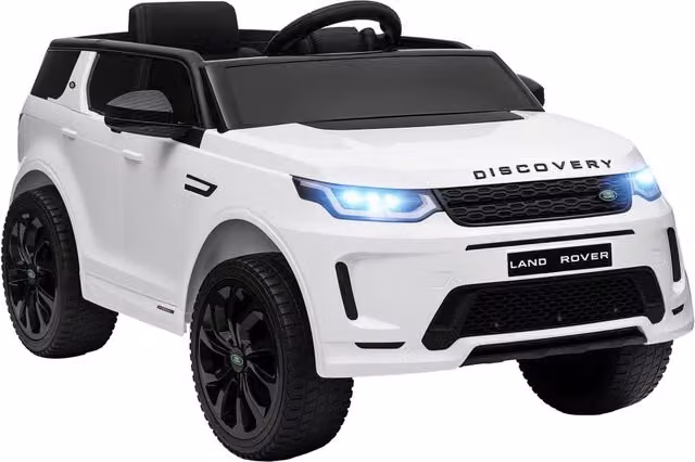 Auto Bambini Land Rover Elettrica con Luci e Clacson ¨C Zephmum ¨C Bianco 106x65.5x51 cm