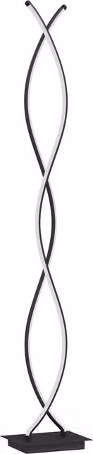 Lampada da terra LED a doppia spirale HOMCOM con luminosità regolabile e interruttore a pedale, colore nero