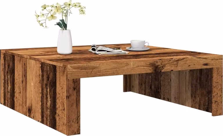 Maison Exclusive - Tavolino effetto legno antico 100x100x35 cm Materiale ligneo