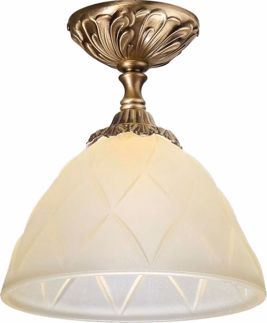 Plafoniera piccola H: 21,5 cm E14 arancio pastello bronzo vetro vero ottone plafoniera cucina