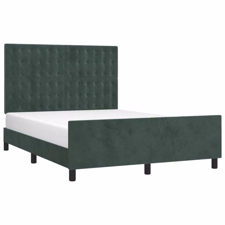 Giroletto senza Materasso Verde Scuro 140x190 cm in Velluto