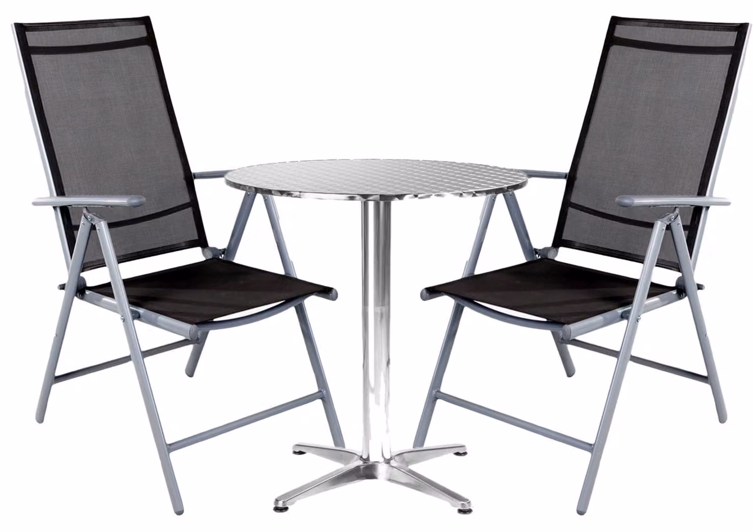 Set di sedute da bistrot Set da bistrot 3 pezzi argento/antracite