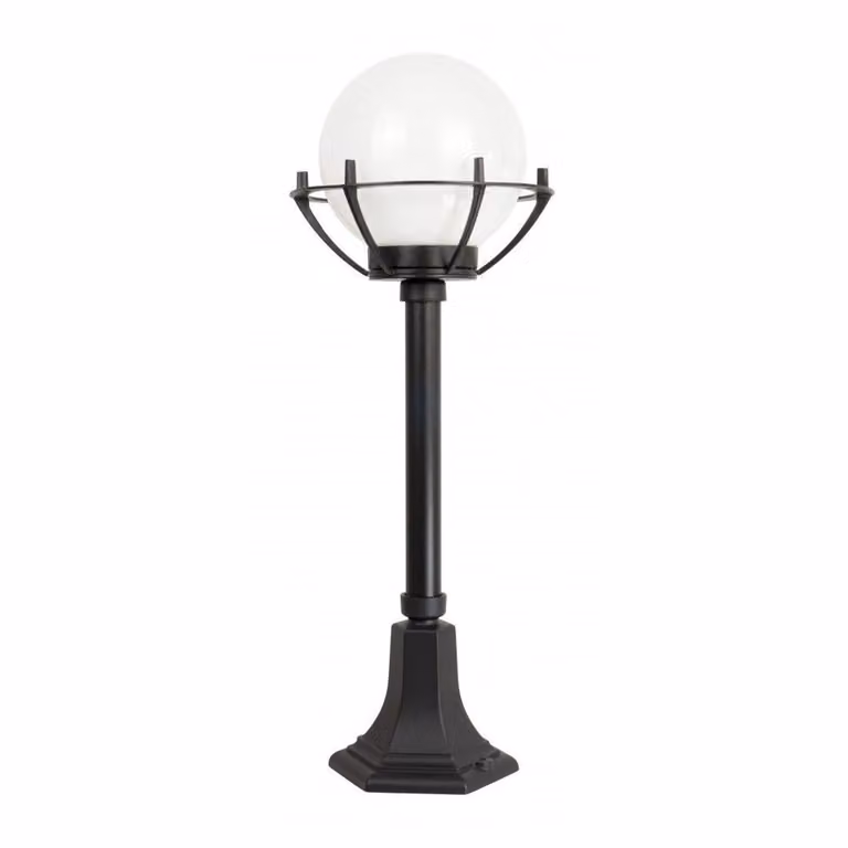 Lampada da giardino a stelo 72 cm sfera bianca o fumé 25 cm 1xE27 nero IP43 SU-MA Kule K 5002/3/KPO
