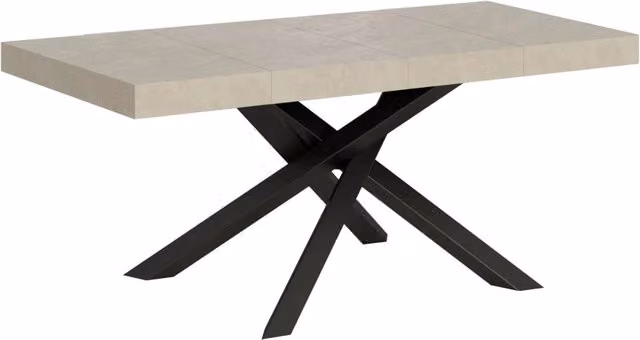 Tavolo allungabile Volta Premium color cashmere con gambe antracite L: 90-244 cm, P: 140 cm