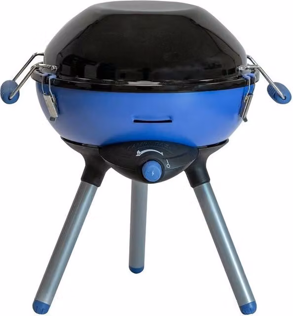 Campingaz Party Grill 400 Caravan Grill da 2000 W a gas propano-butano con coperchio rimovibile, colore Nero Blu Acciaio satinato – 1