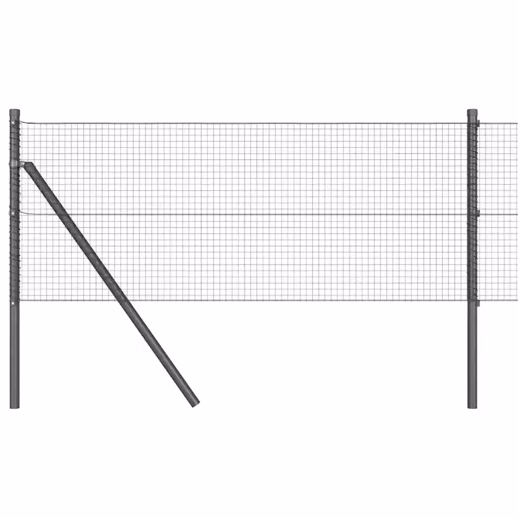 Recinzione a rete saldata vidaXL in acciaio e PVC Grigio, da fissare a terra, H: 100 cm, L: 40 cm – 2