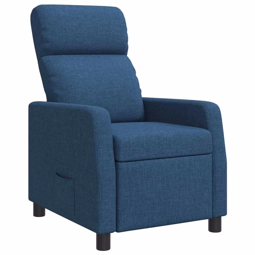 Poltrona reclinabile relax blu in tessuto con braccioli e struttura moderna per soggiorno o ufficio – 2