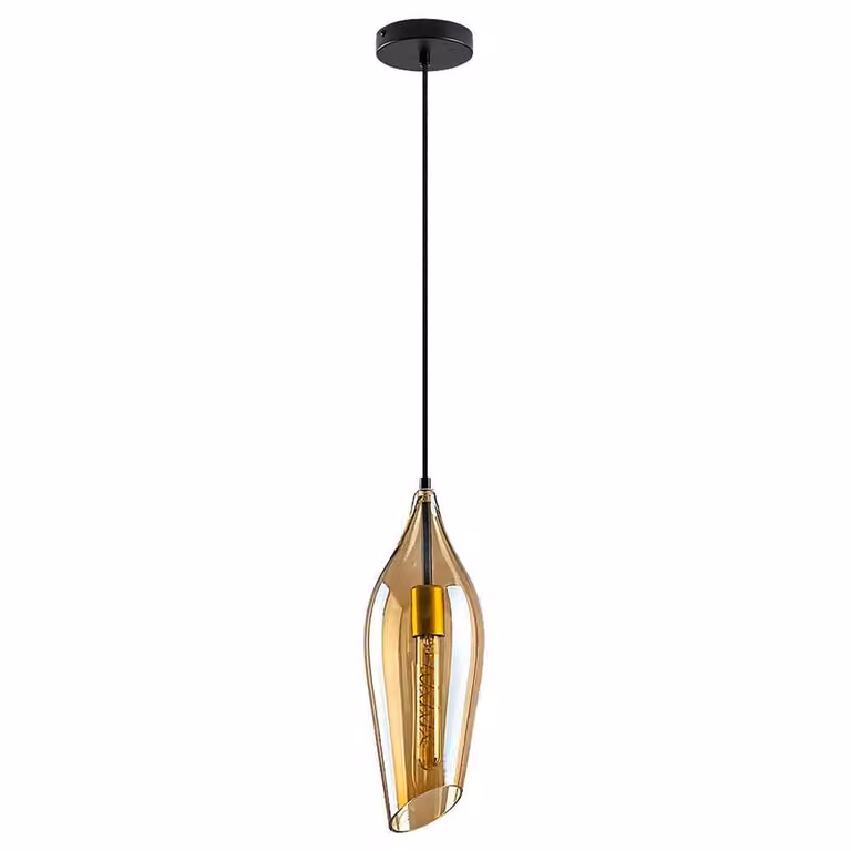 Rabalux 72201 Lampada a sospensione 1 spot Bellini, E27, nero-arancio, rotondo, moderno, ø140mm