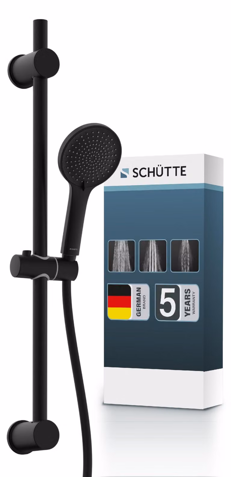 SCHÜTTE RAVEN: Barra doccia e soffione manuale | Soffione doccia con regolazione a 3 posizioni