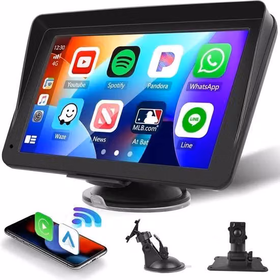 Autoradio con Tastiera Tattile e Connessione Bluetooth da 7 pollici, Colore Nero