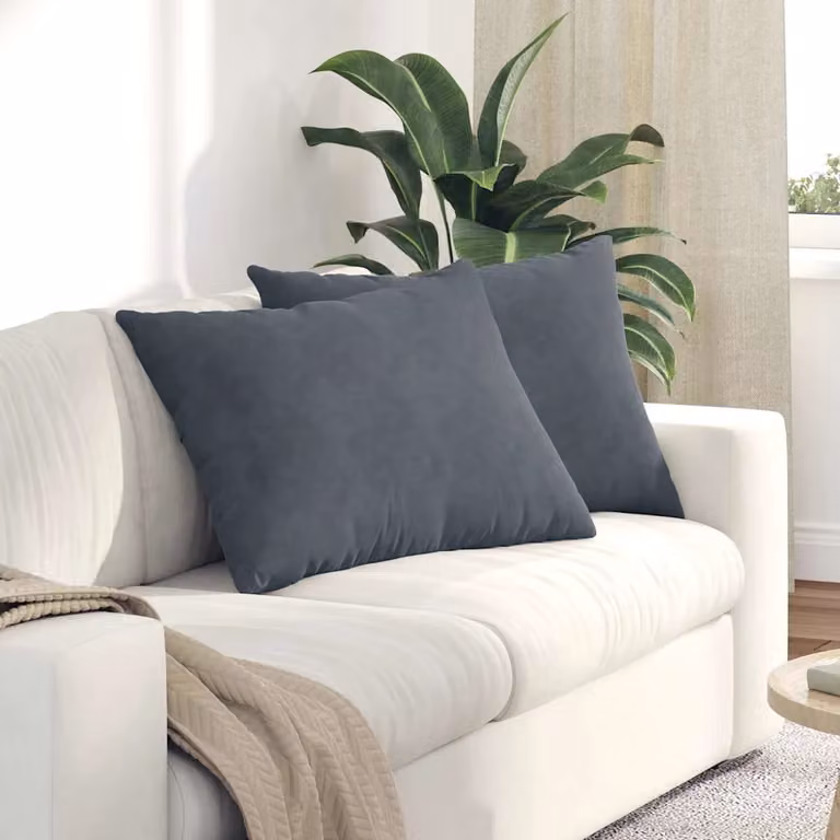 Set di 2 cuscini da divano vidaXL in velluto a coste grigio, L 70 cm x P 50 cm