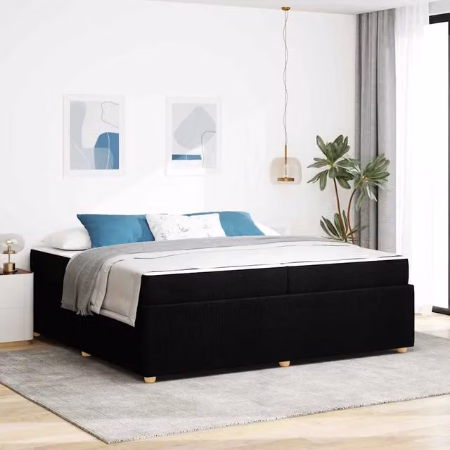 Struttura letto imbottita vidaXL in tessuto nero 200 x 200 cm