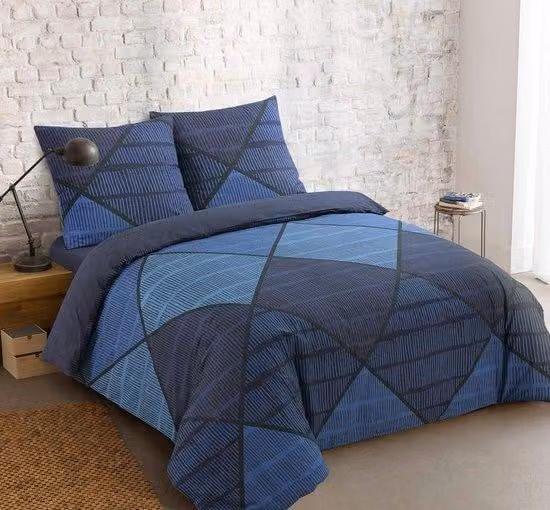 Set di lenzuola in cotone 100% Ibbenzoa®, dimensioni 240 x 220 cm, con 2 federe 65 x 65 cm – morbido, traspirante, con bottoni a pressione, Oeko-Tex