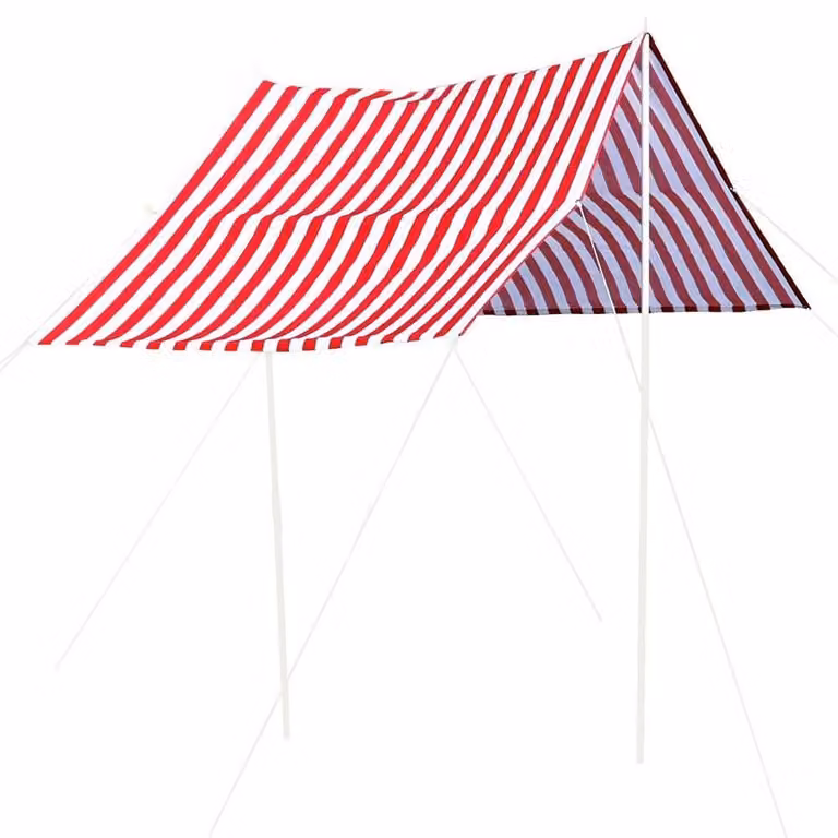 Tenda parasole da spiaggia - 165x297x170 cm - Protezione solare - Poliestere - Tenda da mare bianco-rossa