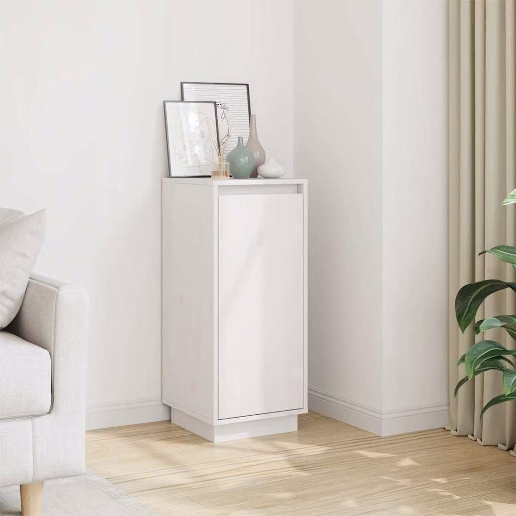 Credenza bianca vidaXL in legno massello di pino per soggiorno L/P/H: 31,5 x 34 x 75 cm