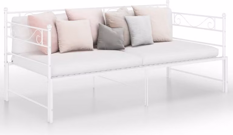 The Living Store Daybed allungabile in metallo bianco 90x200 cm