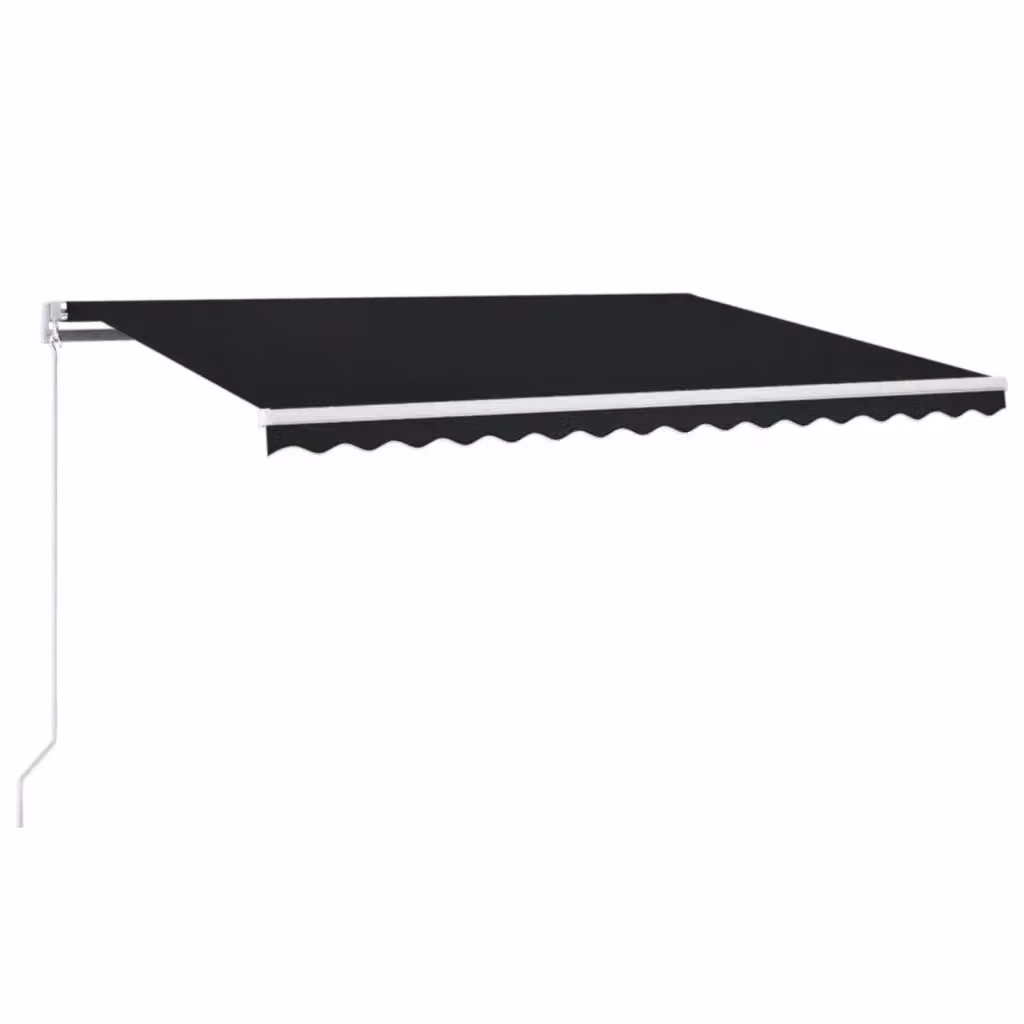 Tenda da Sole Retrattile Manuale vidaxl in Alluminio e Poliestere, Colore Antracite, L: 450 cm x P: 350 cm – 2