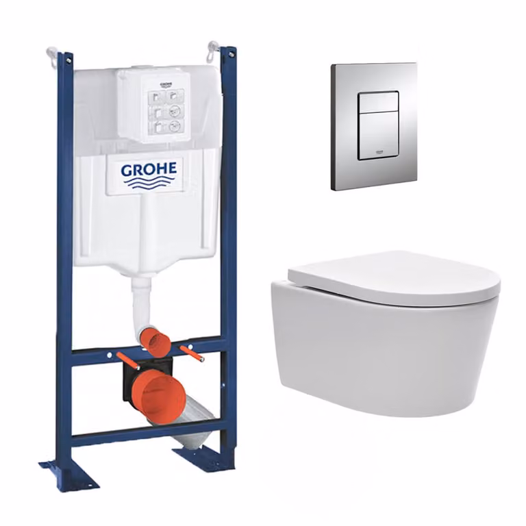 Set WC a pavimento con WC SAT senza brida
