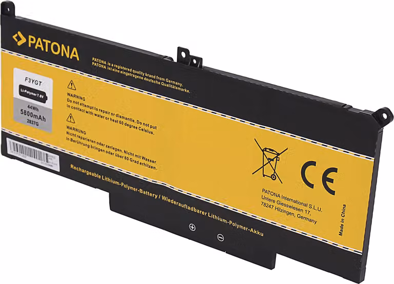 Aku DELL Latitude E7280 / E7480 5800mAh Li-Pol 7.6V F3YGT
