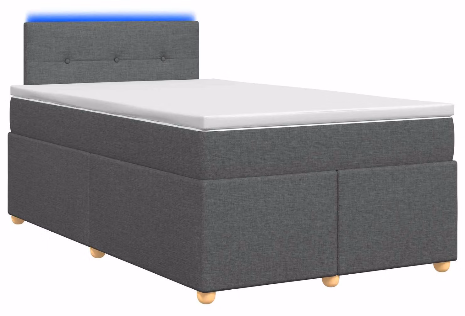 Letto a molle con materasso grigio scuro 120 x 200 cm in tessuto