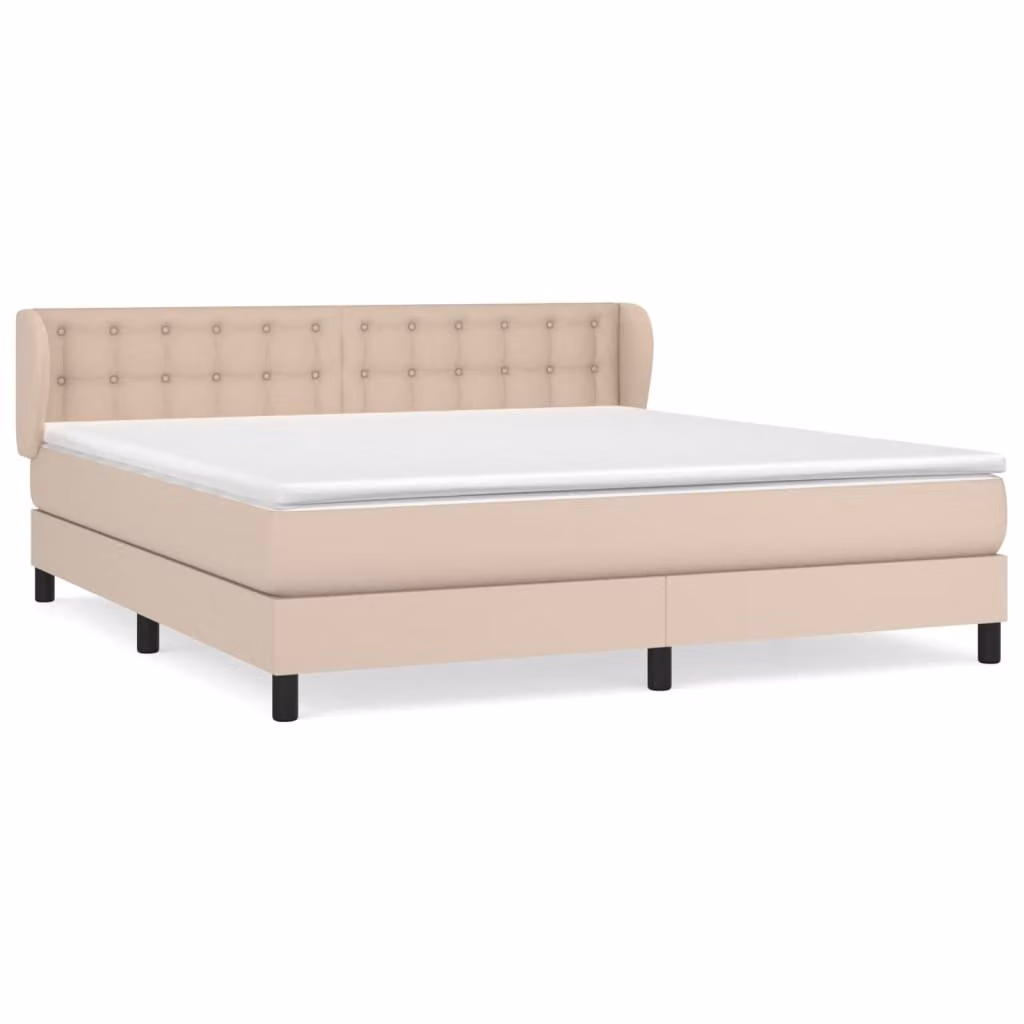 Giroletto a Molle con Materasso Cappuccino 180x200cm Pelle finta