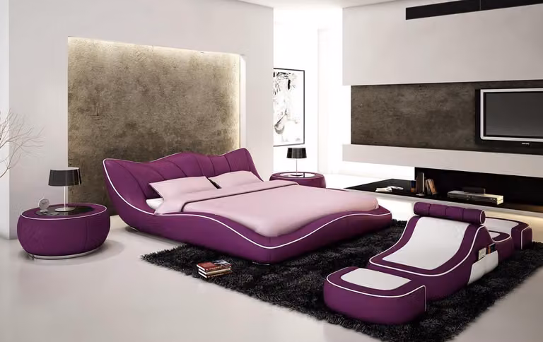 Modernes Design Bett XXL Betten Luxus Stil Doppel Hotel Leder 140 160 180x200cm