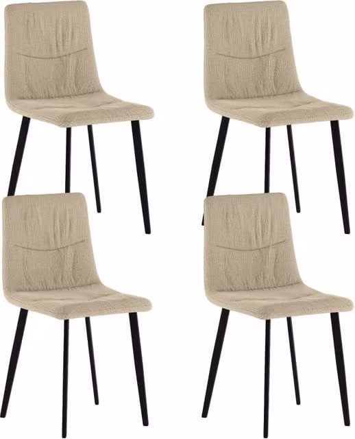 Set 4 Sedie Ariel 46x55x87,5 cm in Tessuto Easy-Clean Beige