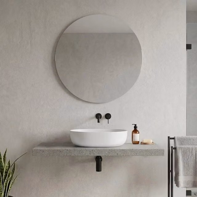 Mensolone da bagno INBAGNO in legno effetto pietra grigio opaco L: 120 cm