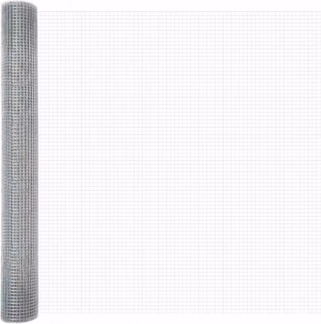Recinzione da giardino in rete saldata in acciaio color argento con singola barra, Altezza: 140 cm