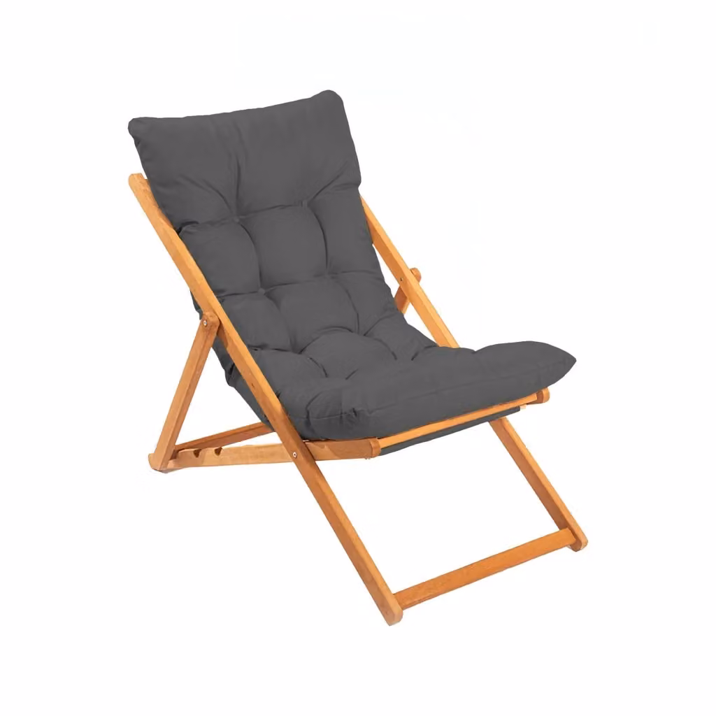 Sedia da esterno moderna DMORA in legno, marrone e grigio, H 90 x L 59 x P 44 cm – 2