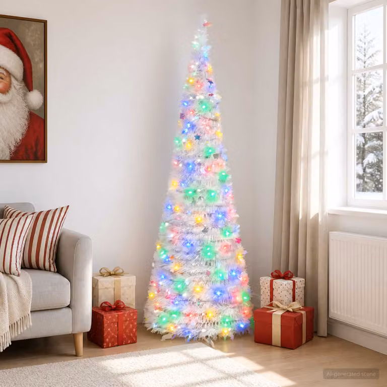 vidaXL Albero di Natale LED pop-up 180 cm 150 LED PVC e PET Bianco