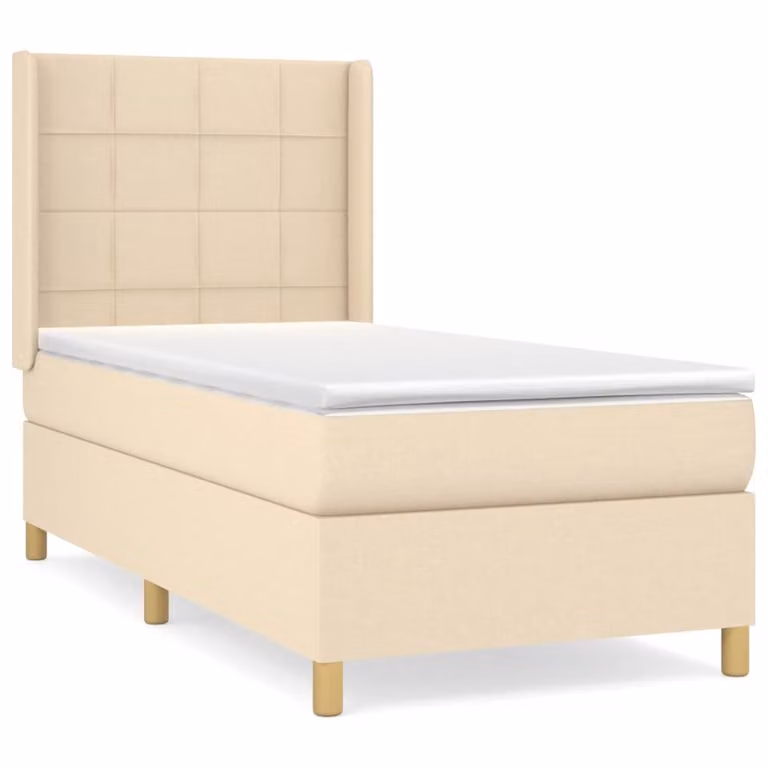 Giroletto a Molle con Materasso Crema 80x200 cm inTessuto
