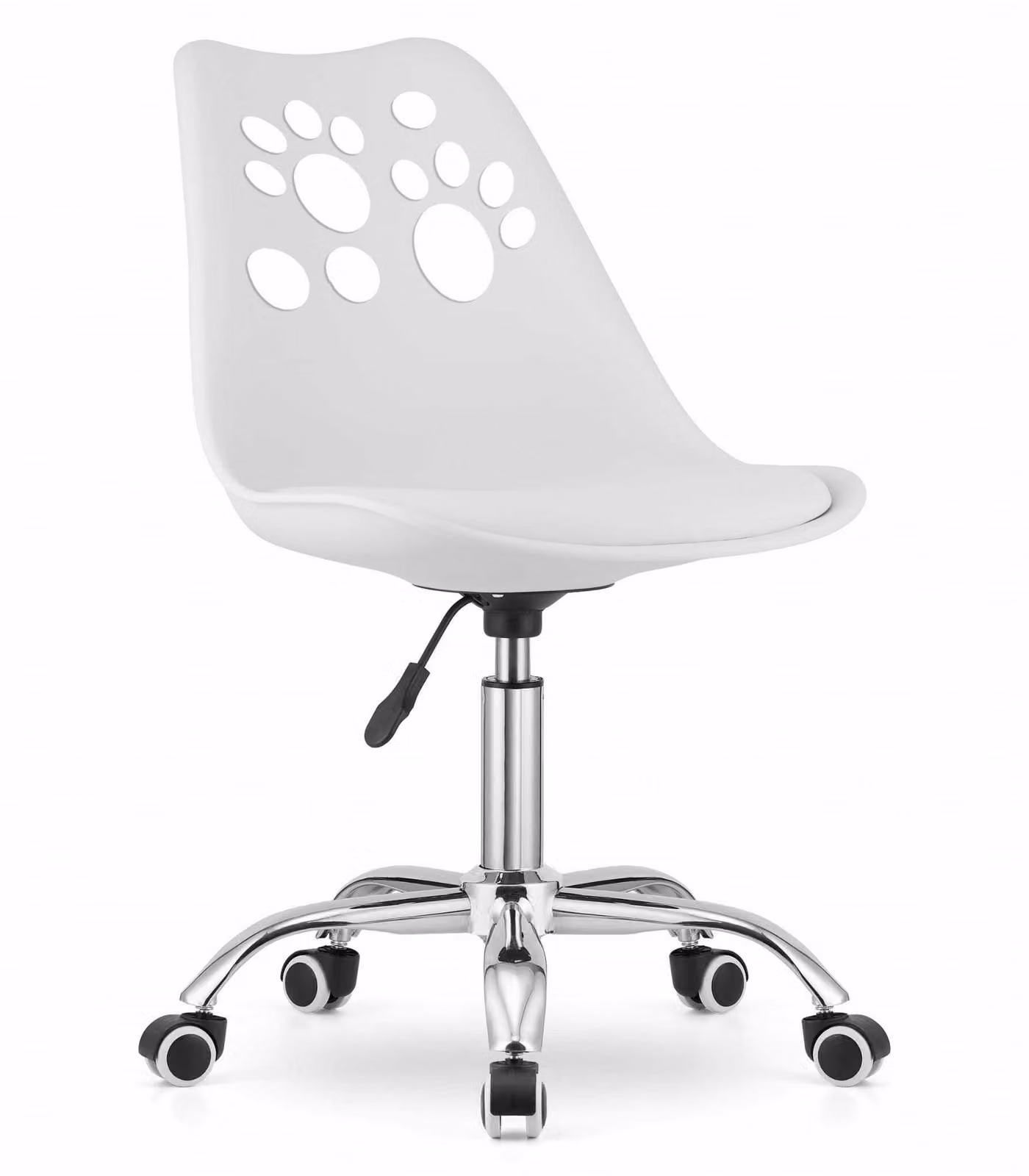 Sedia girevole Valora PRINT bianca - Sedia girevole bianca minimalista per un look pulito