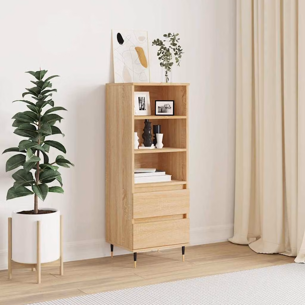 Credenza in stile industriale vidaXL in legno multistrato color rovere Sonoma, L 40 cm x P 36 cm x H 110 cm