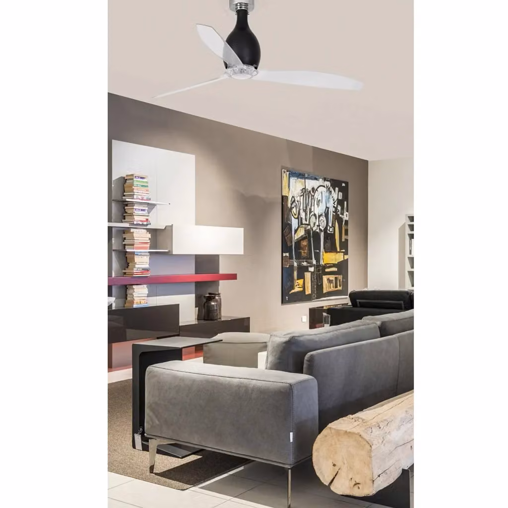 Ventilatore da soffitto Faro 32027 MINI ETERFAN nero opaco e trasparente con motore DC e telecomando – 2