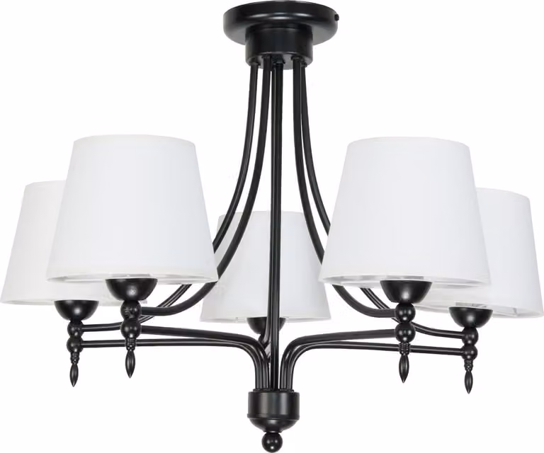 Lampada a sospensione bianca con paralume nero ARTURO NEGRO 11-990