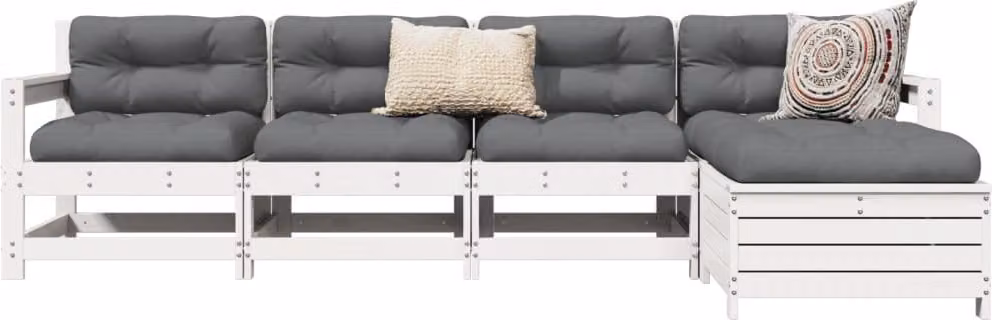 Maison Exclusive - Set Salotto da Giardino 5 pz Bianco in Legno Massello di Pino