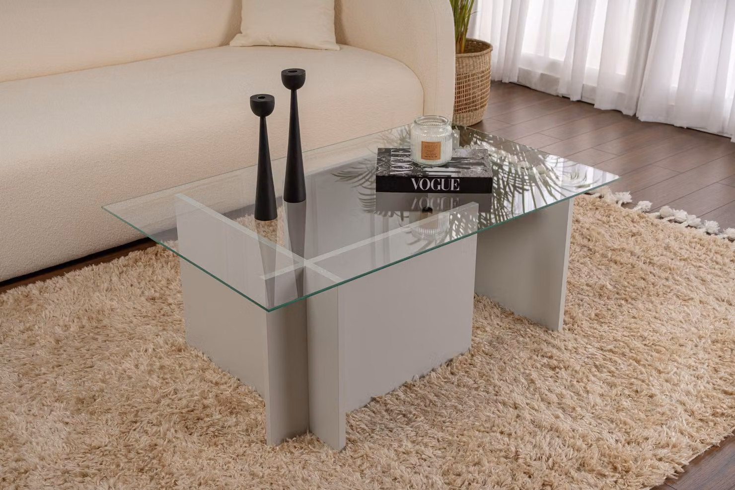 Skye Decor, Vetrino - Grey, tavolino, grigio, piano in melamina 100 %, 105 x 65 x 40 cm