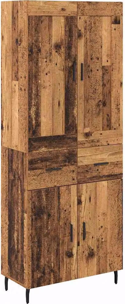 Credenza con cassetto 2 pcs Legno vecchio Legno multistrato
