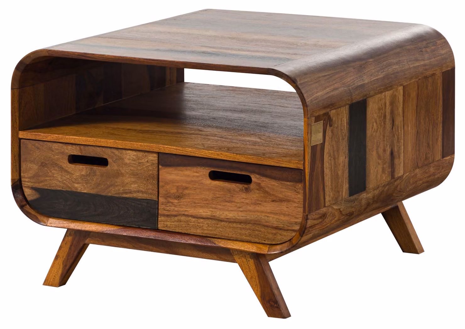 MASSIVMOEBEL24 | MAILAND #232 Tavolino da salotto in legno di sheesham - laccato / marrone scuro 70x70x50