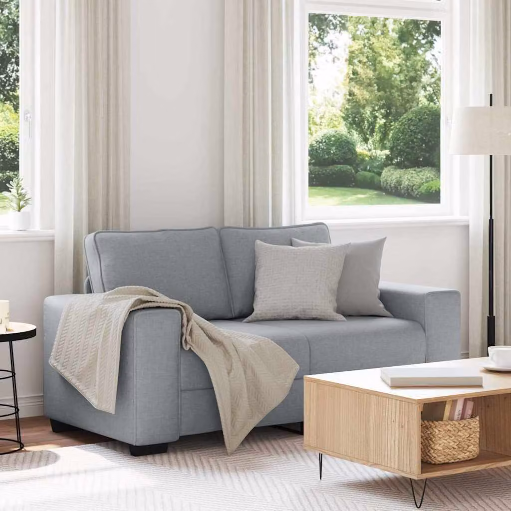 vidaXL Divano a 2 Posti Moderno in Tessuto Grigio L: 160 cm, P: 77 cm, H: 82 cm