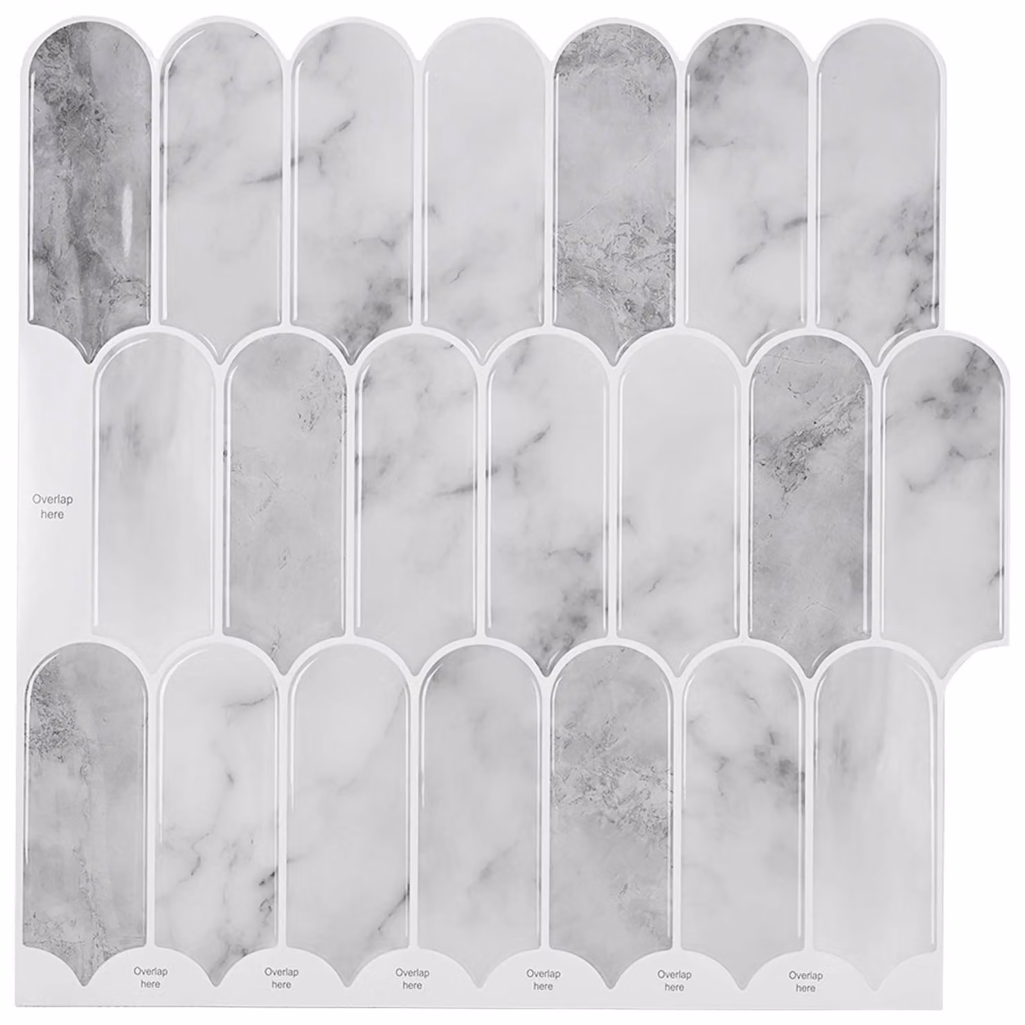 Set di 20 piastrelle vidaXL effetto marmo grigio stone look, L 30 cm x P 30 cm x H 0,8 cm