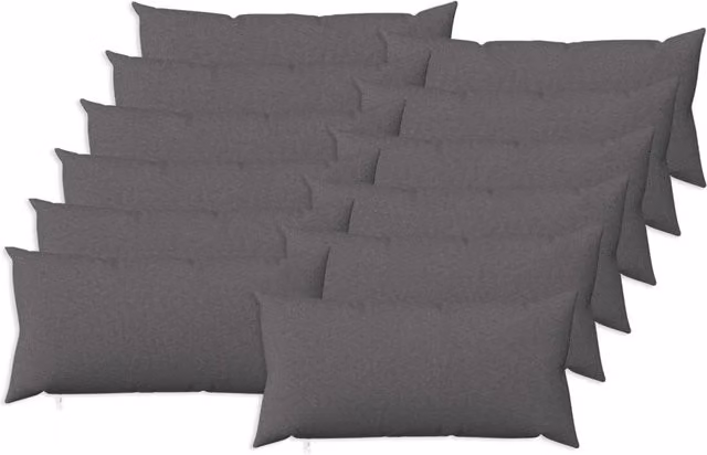Cuscino con cuscino HEERLEN 12 pz Grigio Chiaro Tessuto 925581