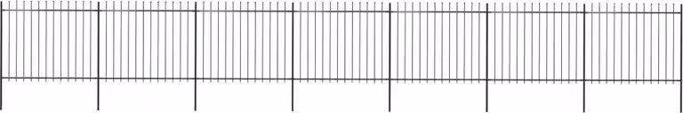 Recinzione da Giardino con Punta a Lancia in Acciaio 1248x150 cm Nero